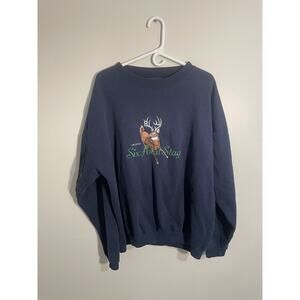 VTG Headwaters Embroidered Trophy‎ Six Point Stag Sweatshirt in Adult Size XXL